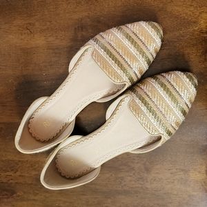 Restricted Leather Woven Flats